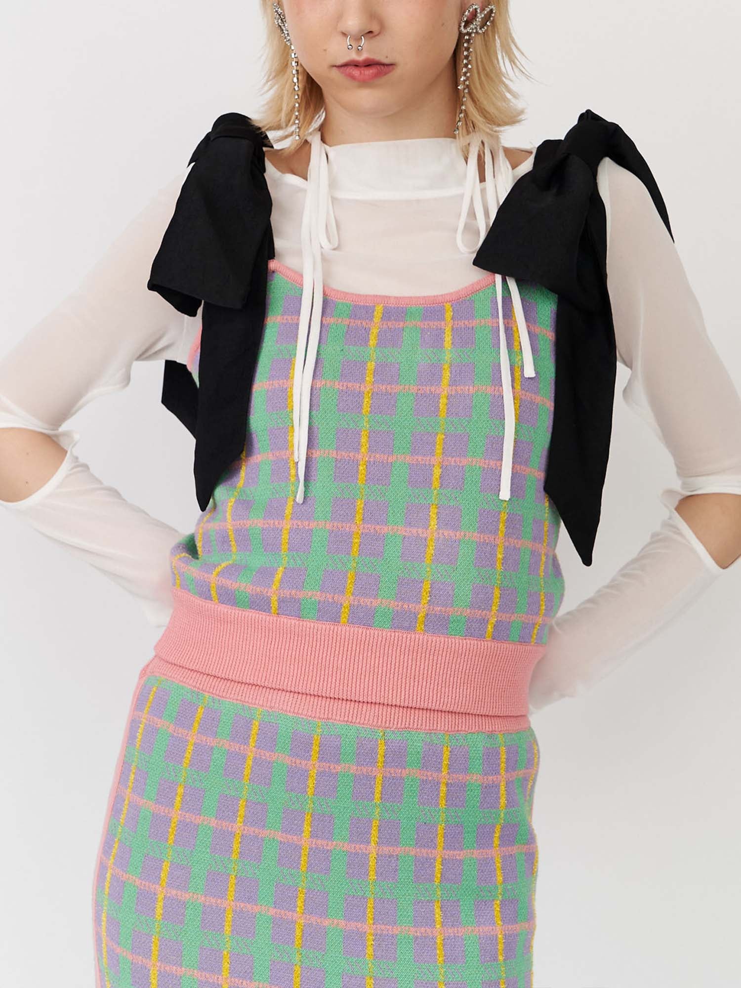 Plaid Knit Bustier – PAMEO POSE | 公式オンラインストア