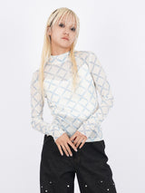 Nerd Pattern Sheer Long T