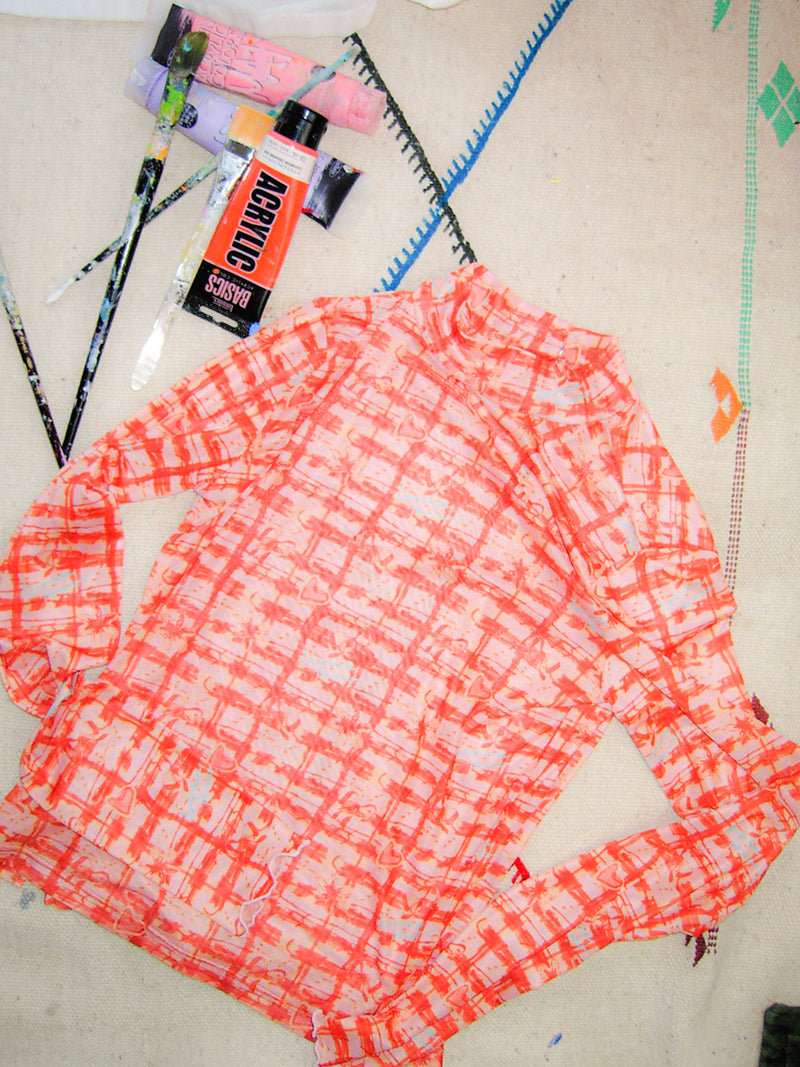 【YUUKI】My checkered patterns Sheer long sleeves