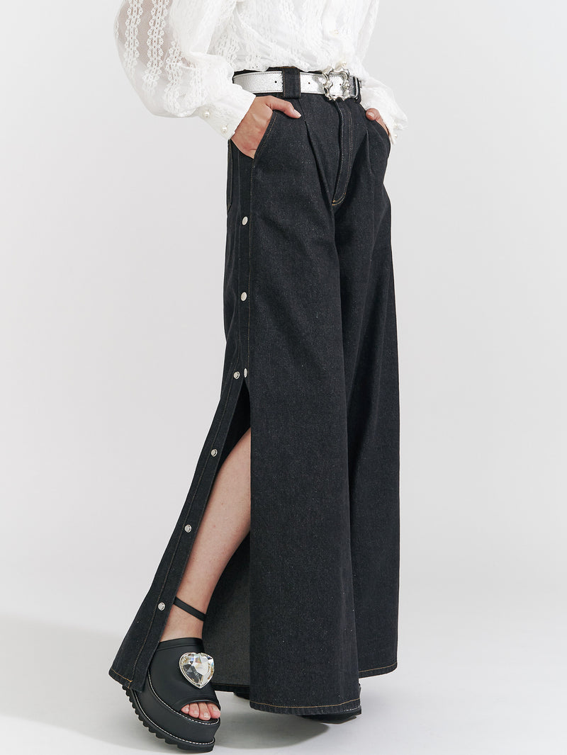 Side Slit Denim Pants