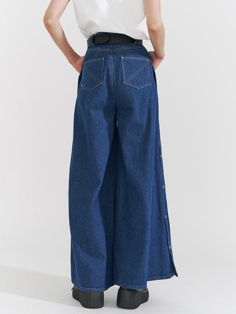 Side Slit Denim Pants