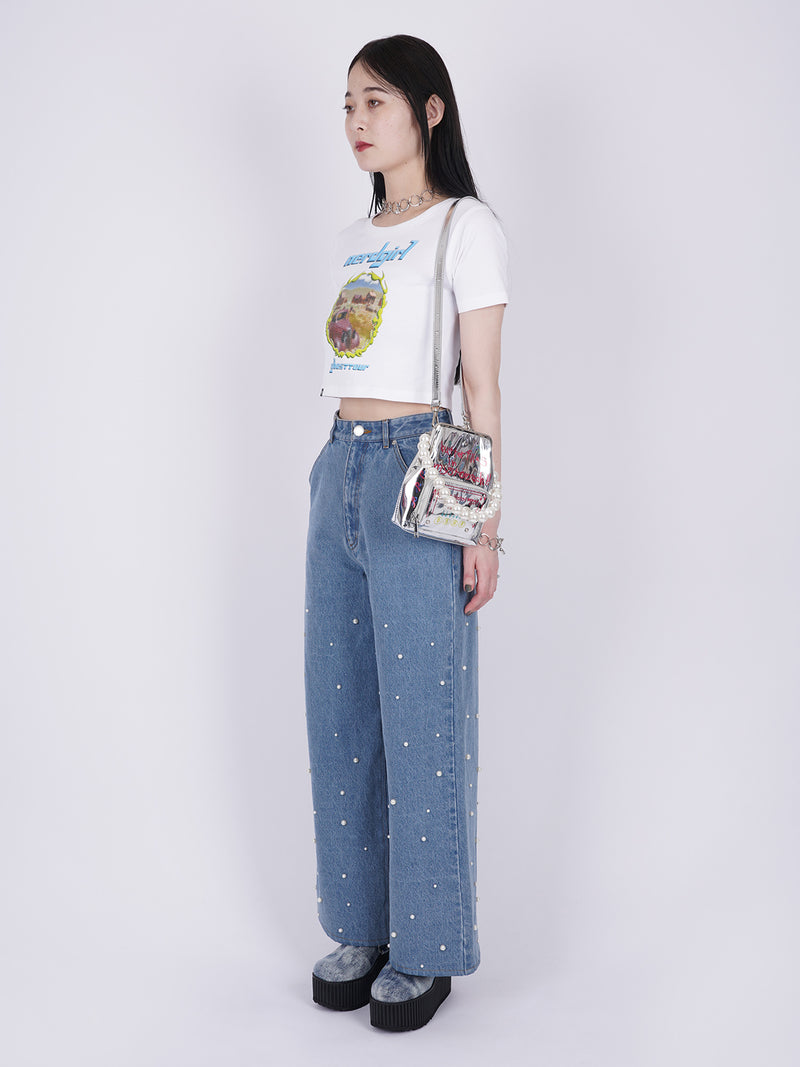 Pearl Denim Baggy Trousers