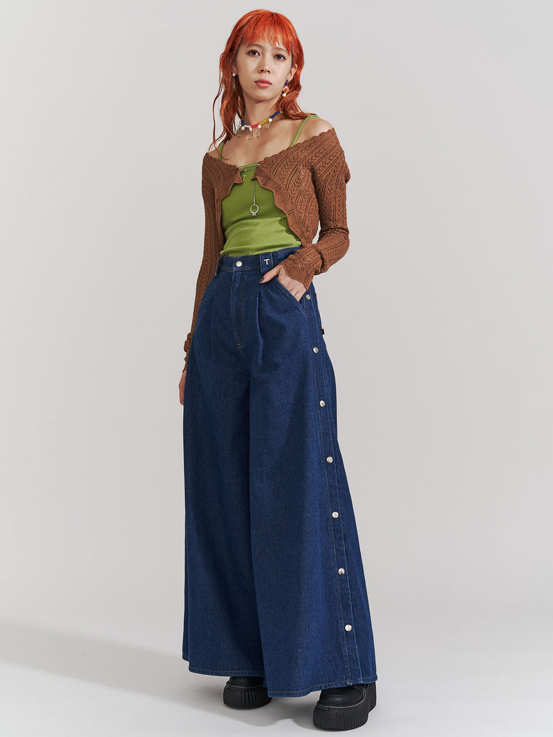 Side Slit Denim Pants