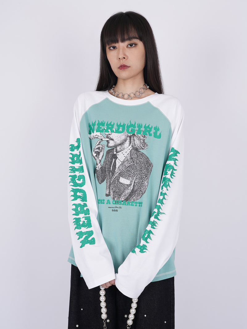 Nerd Girl Tour Raglan Long Sleeve Tee