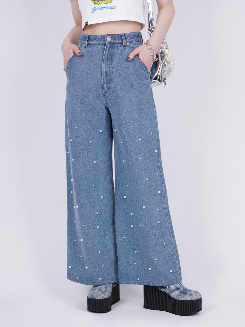 Pearl Denim Baggy Trousers