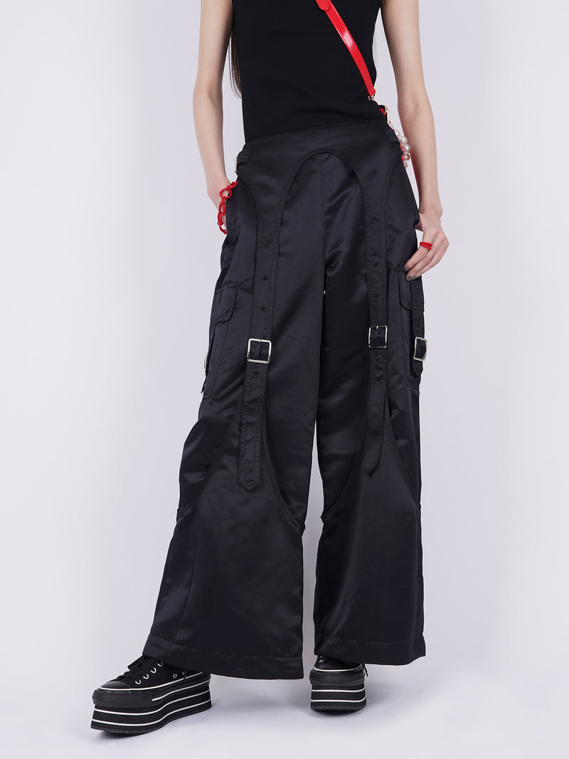 Glitter Belted Baggy Trousers