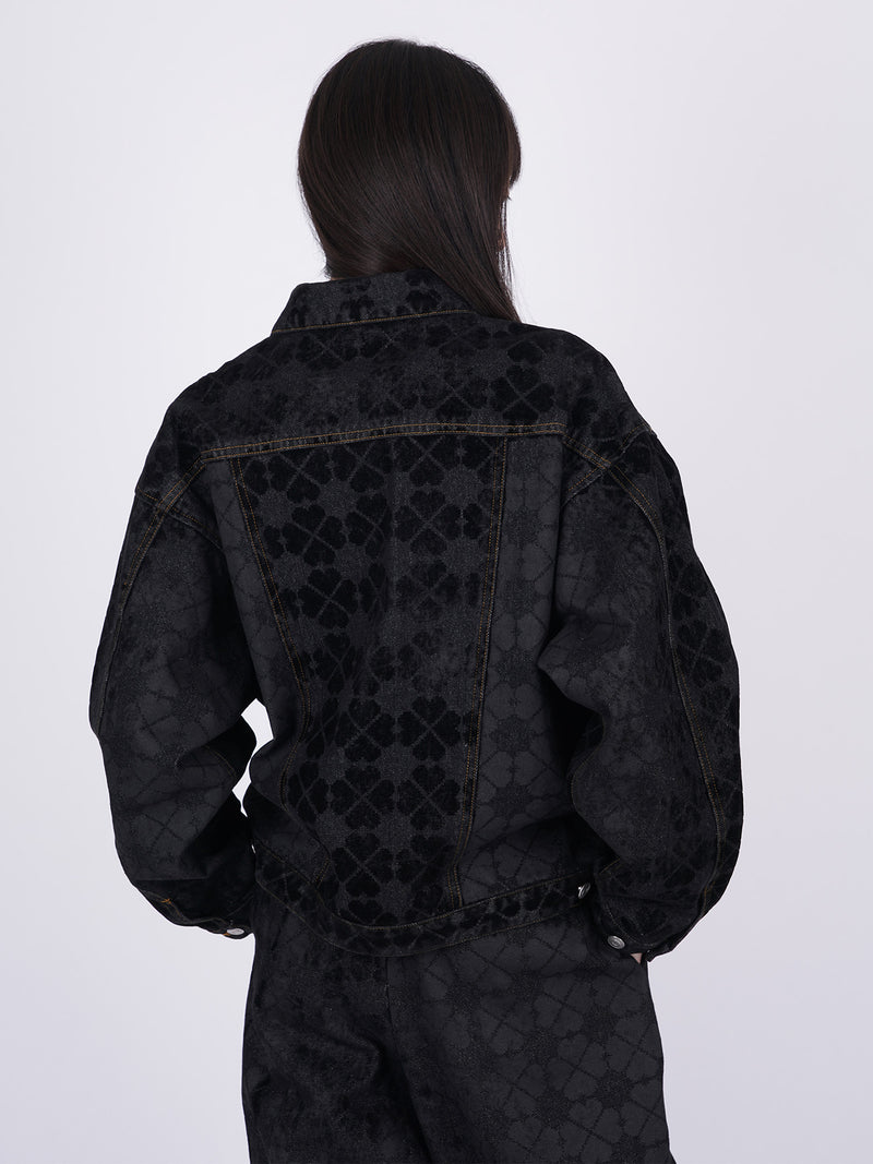 Pixel Clover Denim Jacket