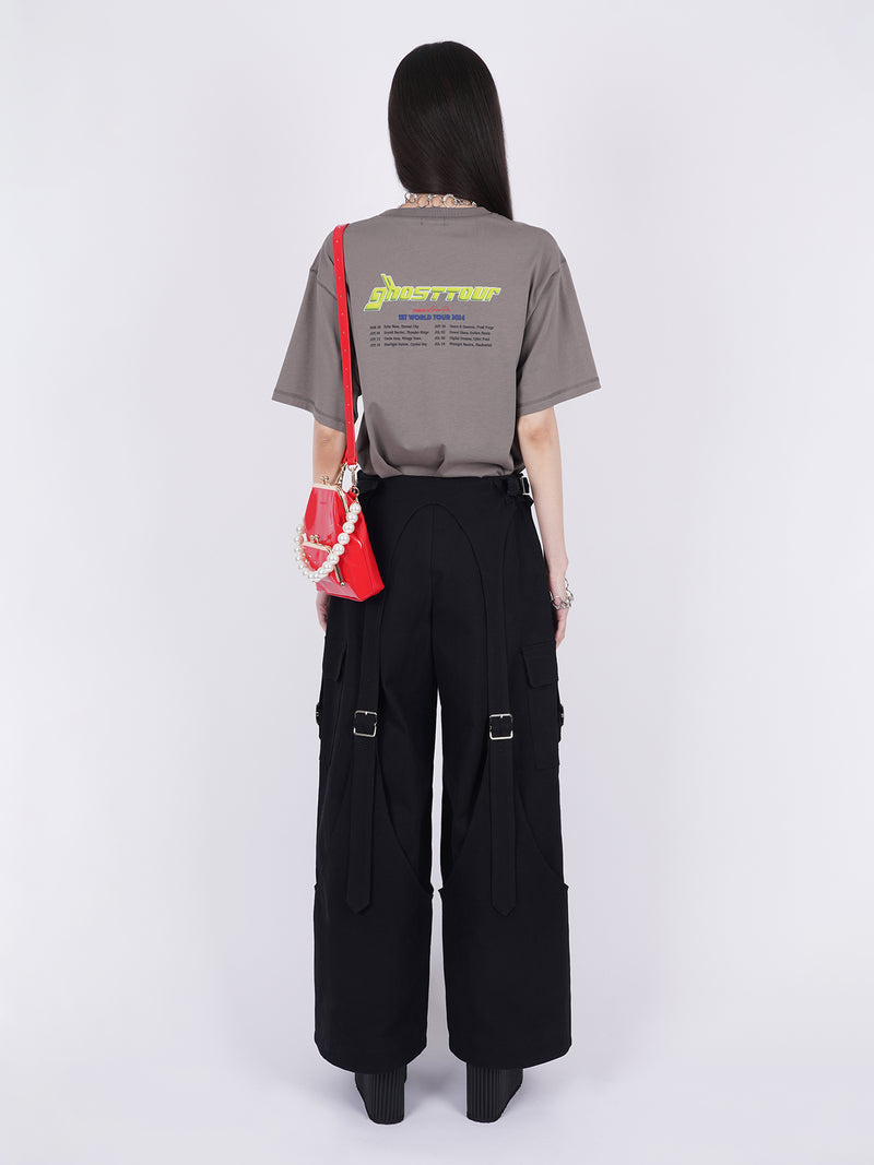 Drill Belted Baggy Trousers