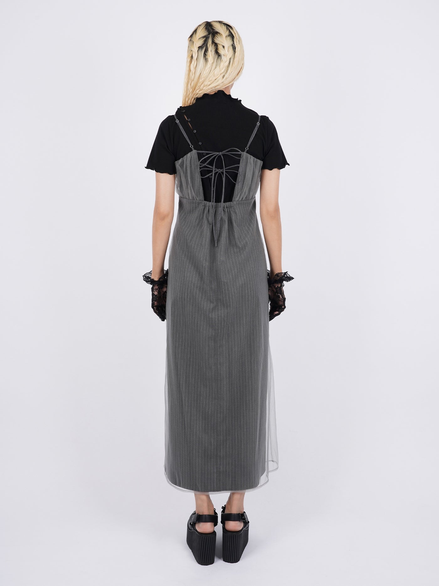 PAMEO　POSE　スカラップワンピース Sheer Check 2way Dress（ワンピース）｜PAMEO POSE