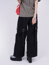 Drill Belted Baggy Trousers