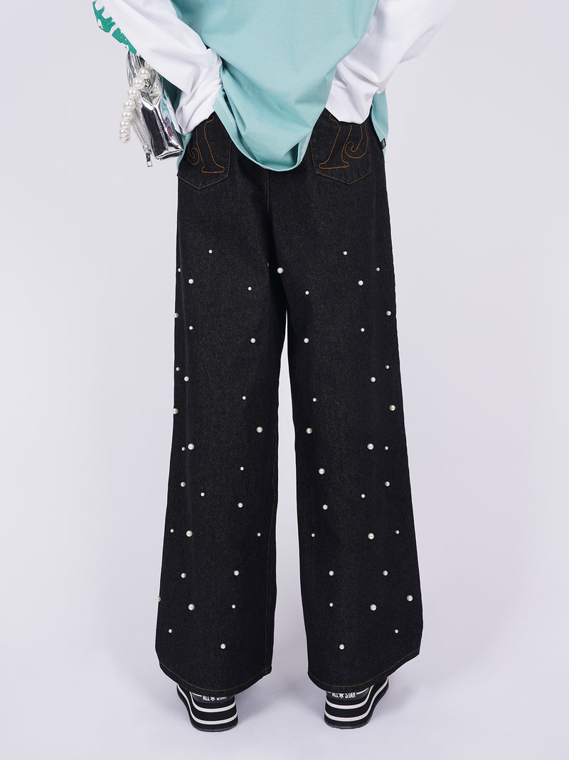 Pearl Denim Baggy Trousers