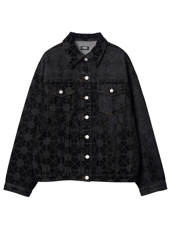 Pixel Clover Denim Jacket