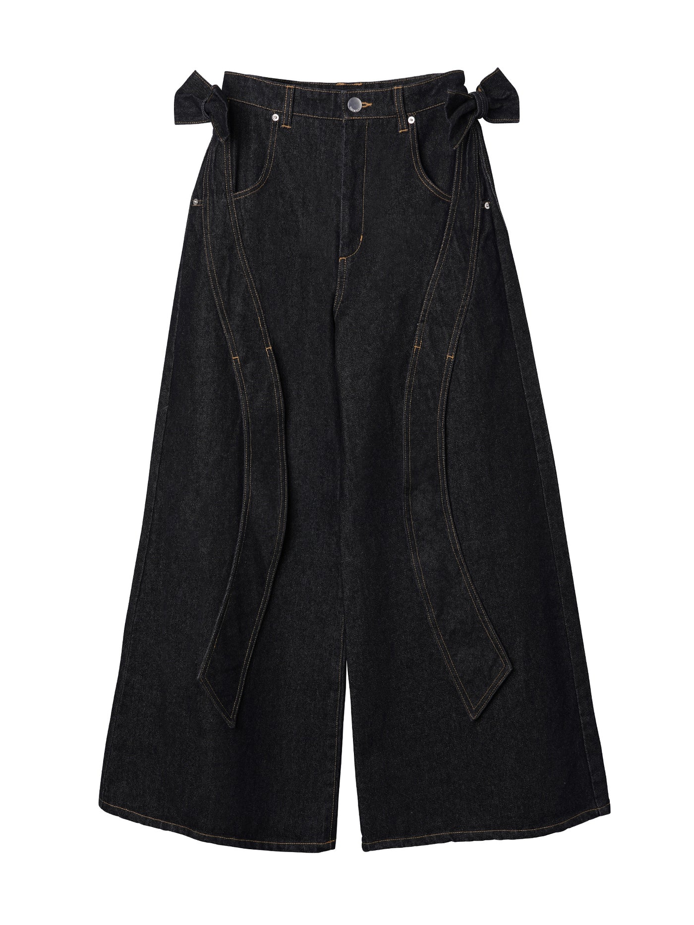 Ribbon Baggy Denim Trousers – PAMEO POSE | 公式オンラインストア