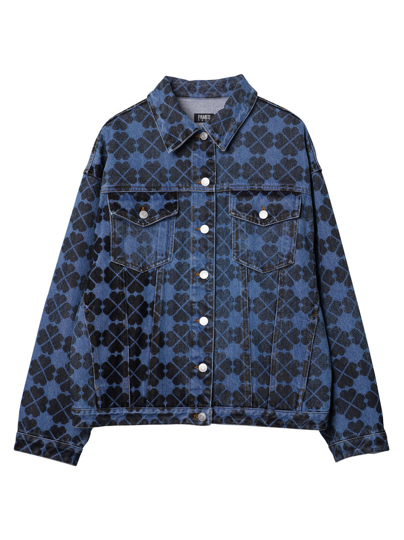 Pixel Clover Denim Jacket