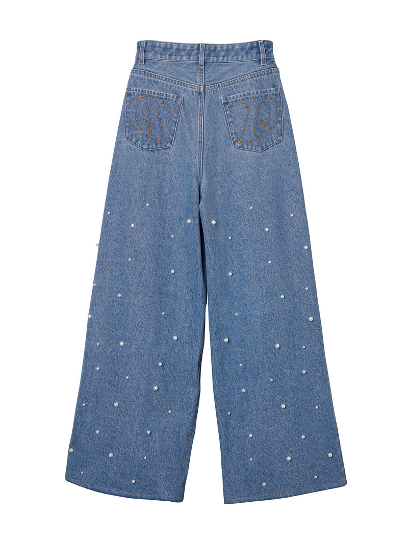 Pearl Denim Baggy Trousers