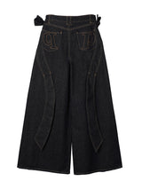 Ribbon Baggy Denim Trousers