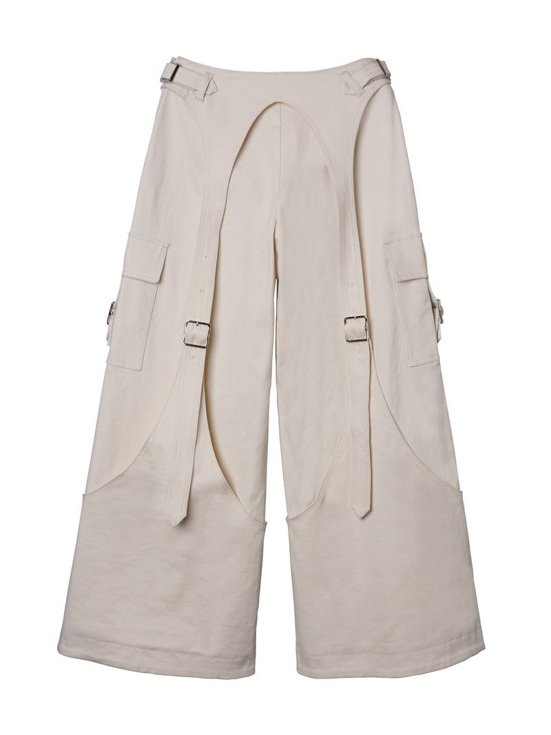 Drill Belted Baggy Trousers