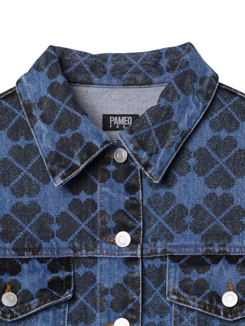 Pixel Clover Denim Jacket