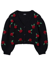 Cardigan With Handmade Roses