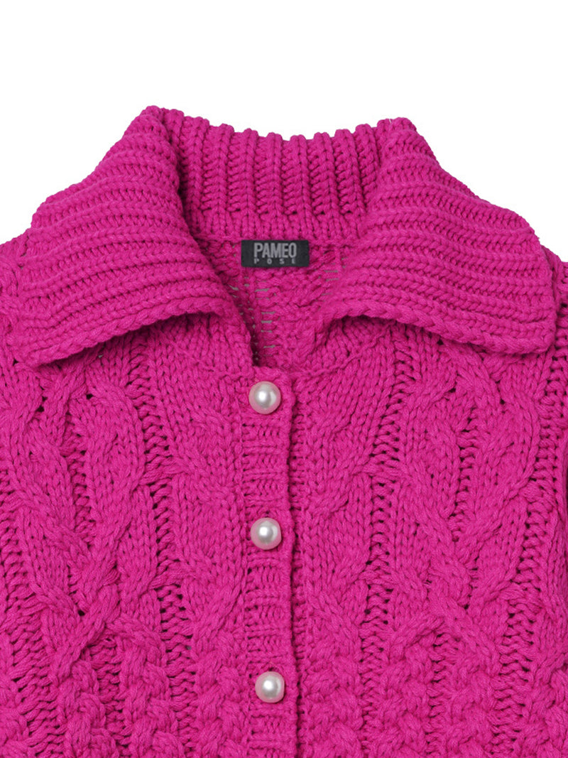 Large Collar Cardigan