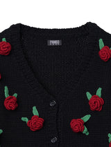 Cardigan With Handmade Roses