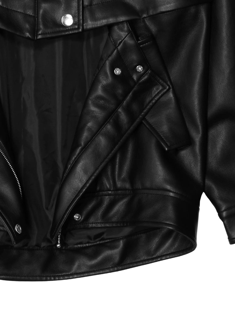 Vintage】2way pig leather Beltedjacket身幅46 - レザージャケット