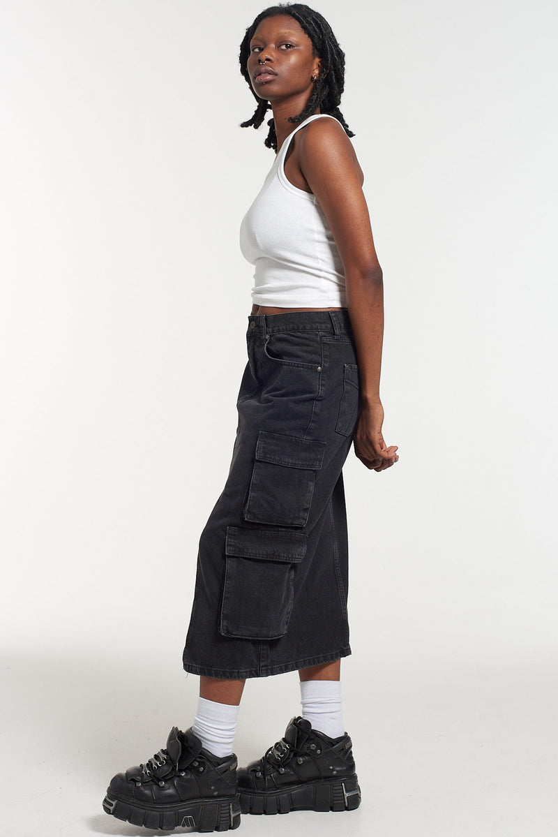 【TRP】CHARCOAL MIDI COMBAT SKIRT