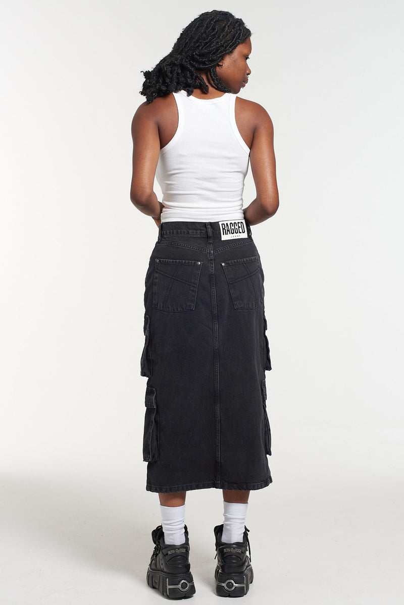 【TRP】CHARCOAL MIDI COMBAT SKIRT