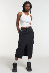 【TRP】CHARCOAL MIDI COMBAT SKIRT
