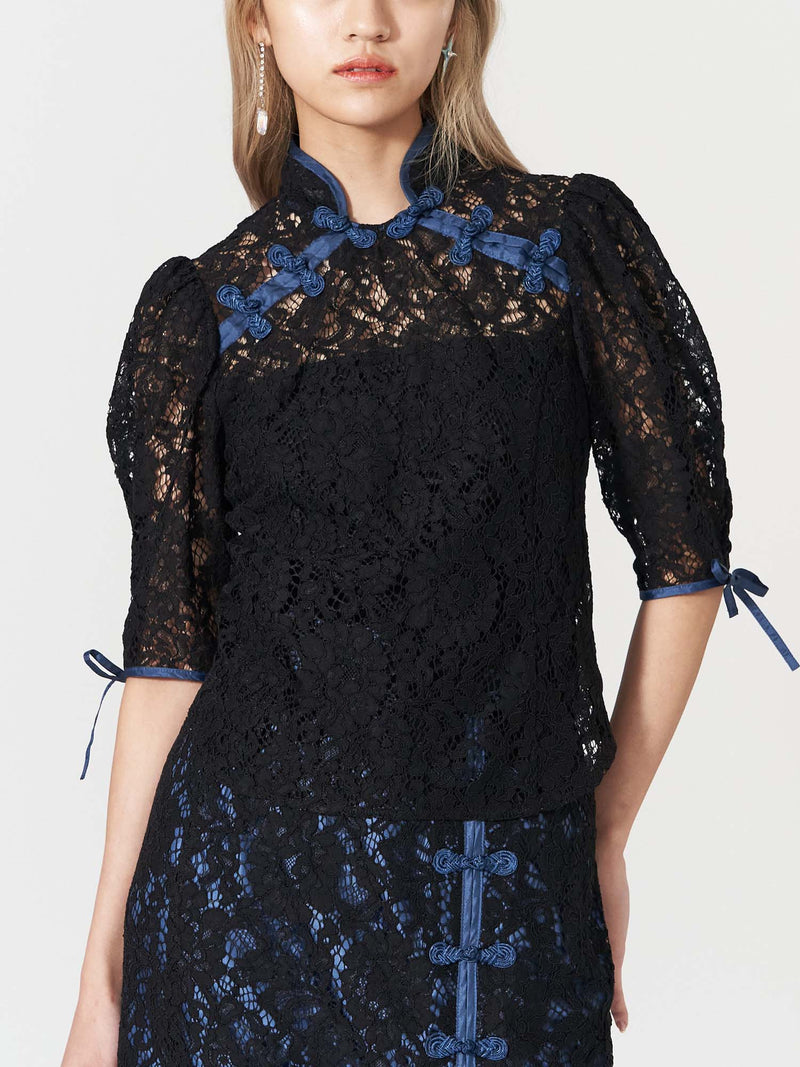 新品タグ付 Macau Lace Top トップス チャイナ-