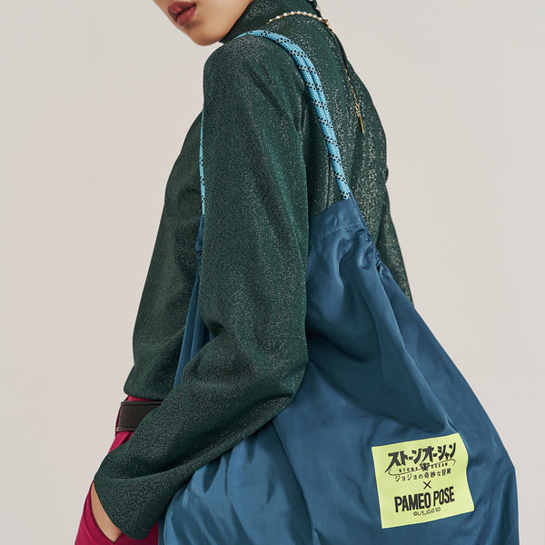 新品　 PAMEO POSE 黒メタルグリーンバッグ 新品 PAMEO POSE 黒メタルグリーンバッグ