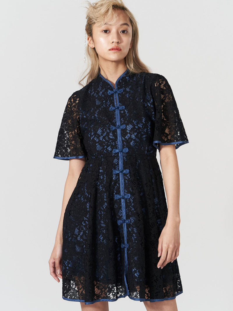PAMEO POSE Macau Lace Mini Dress ブラック　新品