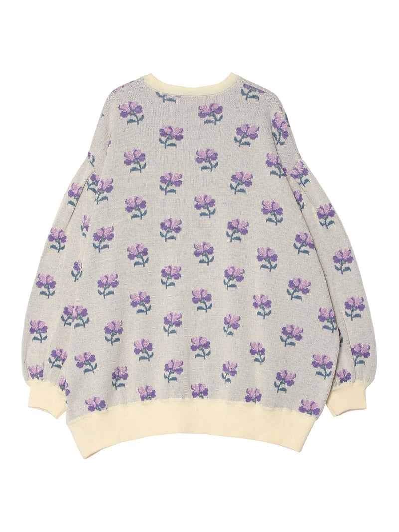 Violet Flower Sweater