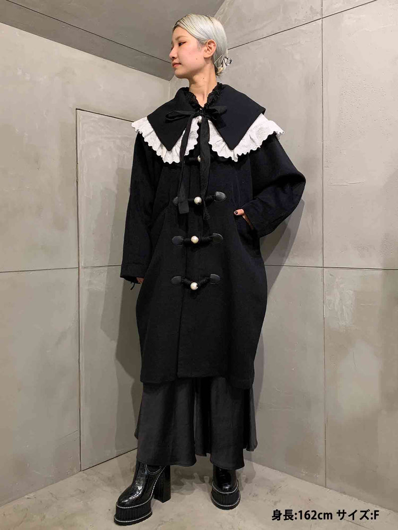 PAMEO POSE  Mix Dress Coat ボルドー　チェック　F