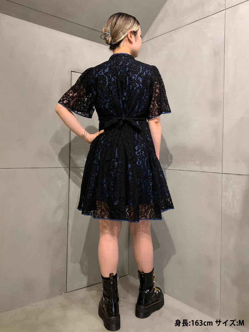 パメオポーズ 総レース チャイナ ブラウス 白 Macau Lace tops