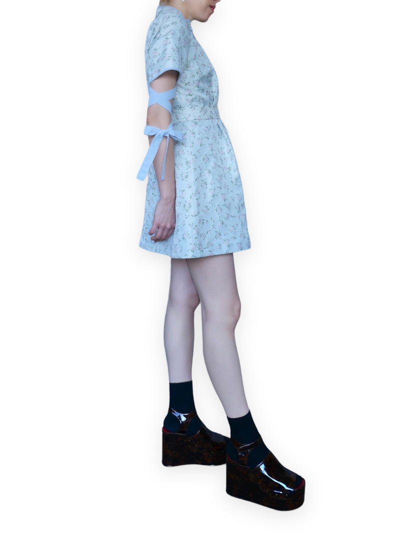 高級品市場 PAMEO POSE Mandarin Mini Dress ブラック 黒 S ひざ丈